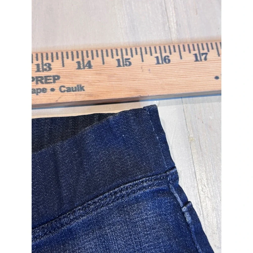 Eileen Fisher Women's Dark Wash Pull On Slim Straight Jeans Blue Sz M Minimalist